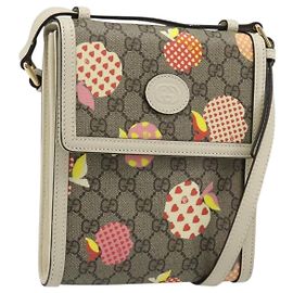 Borsa bambina GUCCI GG Supreme in PVC e pelle Beige Oro 625782 Auth BA13514V