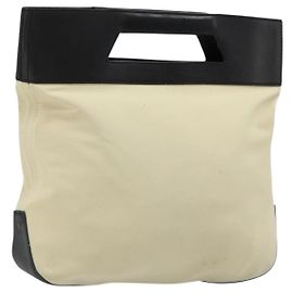 Borsa a mano LOEWE in tela e pelle beige oro Auth hk3797