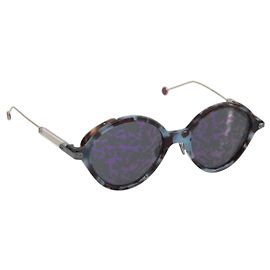 Gafas de Sol Christian Dior Plástico Gris Oro Plata Auth hk3838