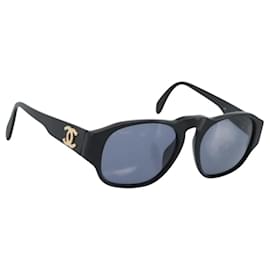 Gafas de sol CHANEL de plástico Negro Gold CC Auth BA13653 - Chanel