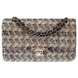 Borsa CHANEL Timeless/Classique in Tweed Bianco - 103675