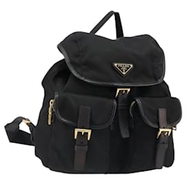 PRADA Rucksack Nylon Schwarz Gold Auth yk20532SAV - Prada