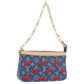 LOUIS VUITTON Monogram Denim Cherry Pochette Accessoires M13994 LV Auth 187483SM