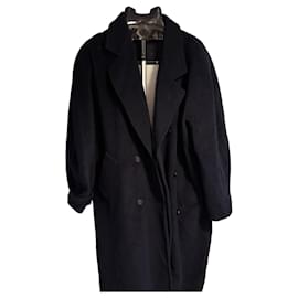 Max Mara dunkelblauer doppelreihiger Wollmantel
