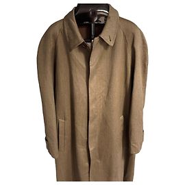 Giorgio Armani Woll-Kaschmir Mantel Herren IT46 Khaki