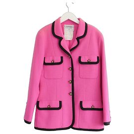 Chanel Blazer Jacke Frühjahr 1991 Kollektion 25 in Rosa Tweed