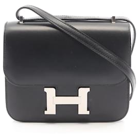 Hermes Constance 3 Mini Schultertasche aus schwarzem Kalbsleder - Hermès