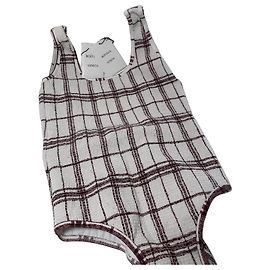 Bottega Veneta Badeanzug Bedrucktes Nylon Check Größe L (Komplettes Set) Neu/Original