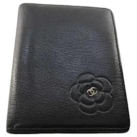 Chanel Camellia Card Case Studded Camellia Lambskin mini