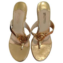 Sandali espadrilles con zeppa Michael Kors Gold MK Logo