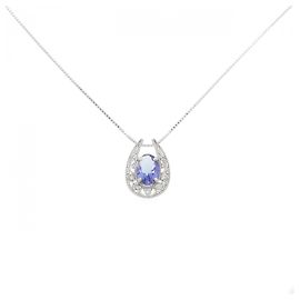 Autre Marque Collana in oro bianco Au750, tanzanite e diamante