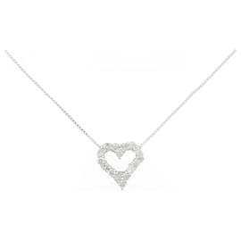 Autre Marque Au750 Weißgold Herz Diamant Halskette