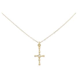 Autre Marque Collier Croix en Diamants Au750