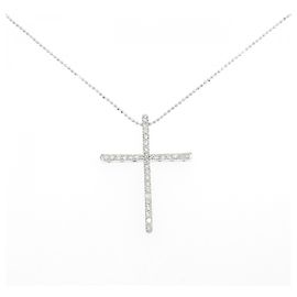 Autre Marque Collana a Croce con Diamanti Au750
