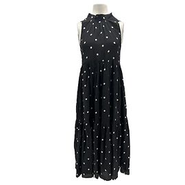Autre Marque ASCENO Kleid mit Punkten Schwarz