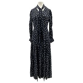 Autre Marque Vestido largo de seda con peso RIXO Negro
