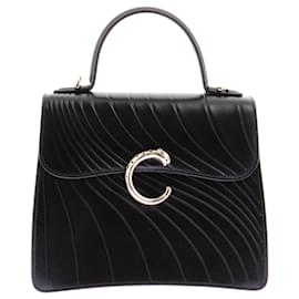 Borsa a mano Cartier in pelle nera