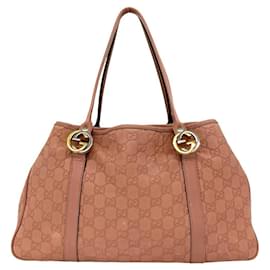 Borsa Tote in pelle Shima con logo GG Twins di Gucci