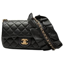 Chanel Black Mini Rectangular Classic Lambskin Romance Single Flap
