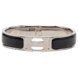 Hermès Black Narrow Enamel Clic H Bracelet PM