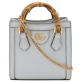 Bolso Gucci Blue Super Mini de piel de becerro Bamboo Diana