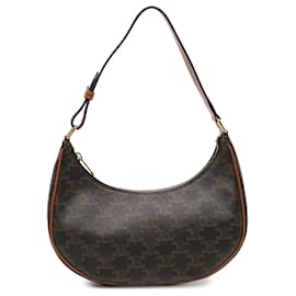 Céline Celine Ava Schultertasche aus braunem Triomphe beschichtetem Canvas