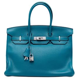 Hermès Blue Clemence Verso Birkin Retourne 35