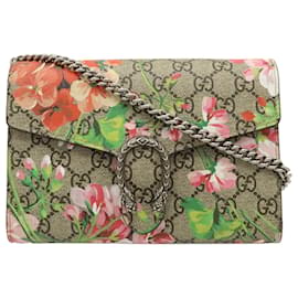 Portafoglio con catena Gucci Beige GG Supreme Blooms Dionysus