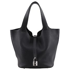 Hermès Black Clemence Picotin Lock 22