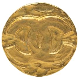 Spilla rotonda Chanel Gold CC placcata oro