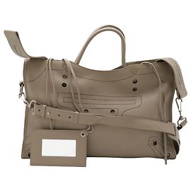 Bolsa Balenciaga City Motocross em couro marrom Blackout