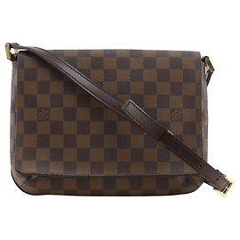 Louis Vuitton Marrone Damier Ebene Musette Tango Long Strap