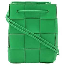 Borsa a secchiello Bottega Veneta Green Small Nappa Maxi Intrecciato Cassette