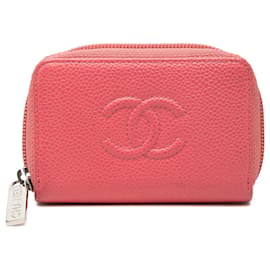 Monedero Chanel Pink CC Caviar con cremallera
