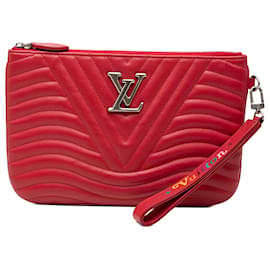 Louis Vuitton Red Calfskin New Wave Zipped Pochette
