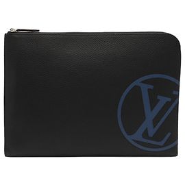 Louis Vuitton Pochette Jour GM in pelle Taurillon nera con Initials Circle
