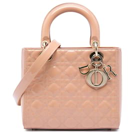 Dior Marrone Medium Patent Cannage Lady Dior