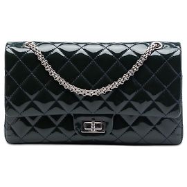 Chanel Blue Quilted Patent Reissue 2.55 Double Flap 227