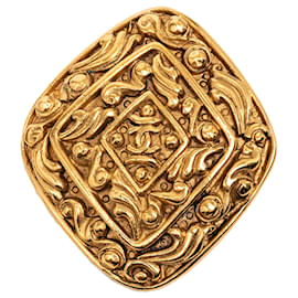Spilla a Rombo Chanel Gold CC placcata oro