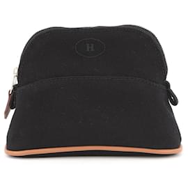 Bolso de mano tipo pochette Bolide Mini de algodón negro Hermes - Hermès
