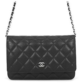 Chanel Classic Matelassé Caviar Skin Chain Wallet