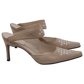 Sandalias tejidas Dior en ante beige