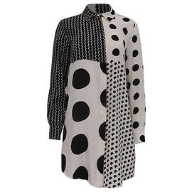 Vestido camisa Sportmax de poá em seda multicolorida