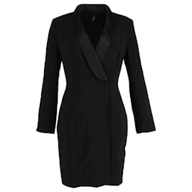 Iris & Ink x Julia Restoin Roitfeld Cady Tuxedo Kleid aus schwarzer Viskose