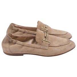 Mocassini Tod's Double T in scamosciato beige