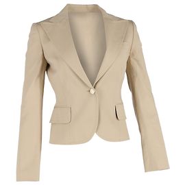 Einreihiger Blazer von Dolce & Gabbana aus beigem Baumwollstoff