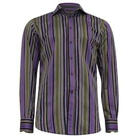 Camicia con bottoni a righe Etro in cotone multicolore