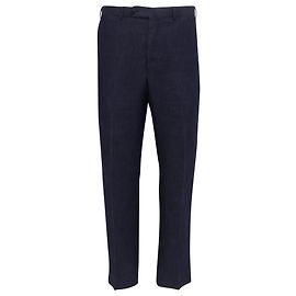 Pantalones cropped Ermenegildo Zegna en lino azul marino