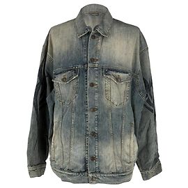 Giacca oversize Balenciaga Y2K in denim azzurro chiaro