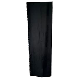 Sciarpa Hermès con accento logo H in cashmere nero